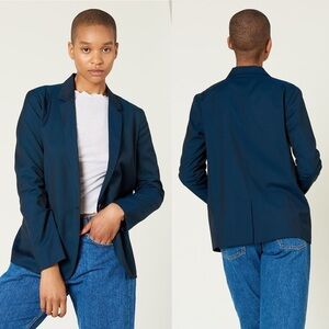 6397 Perfect Blazer in Blue Sharkskin Size Small